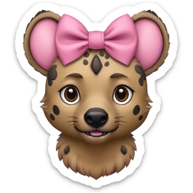 hyena with a pink bow sticker