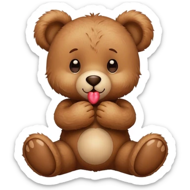 cute teddy bear sending a kiss sticker