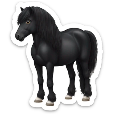 All Black fell pony  sticker