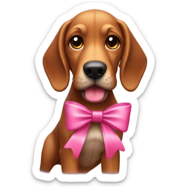 Blood hound with pink bow sticker