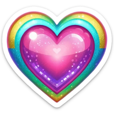 disco heart sticker