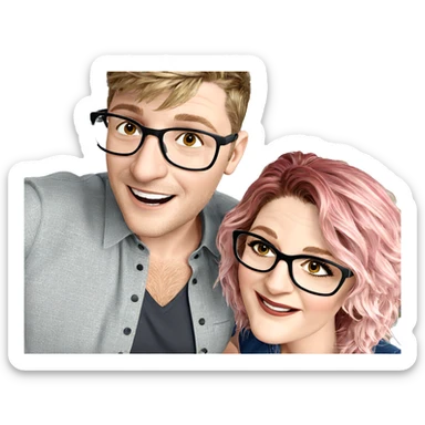 friendly couple sharing smiles sticker