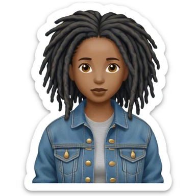 Black woman with dreadlocs  sticker