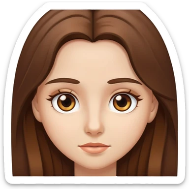 brown eyed girl with long brown hair sticker