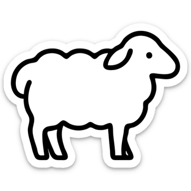 outlined sheep icon sticker