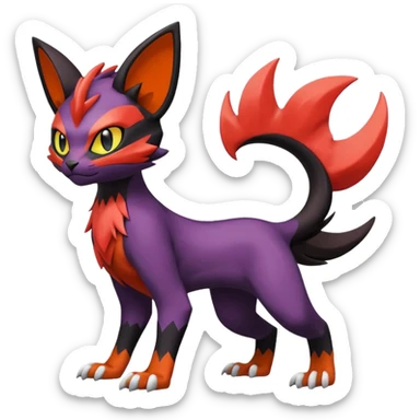 Liepard-Noivern-Litten-Sprigatito-Pokémon-fusion-creature (full body) sticker