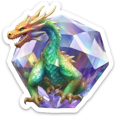 56-carat iridescent diamond crystal dragon sticker