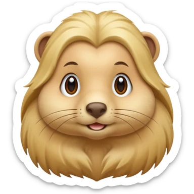 Gopher long blonde hair sticker