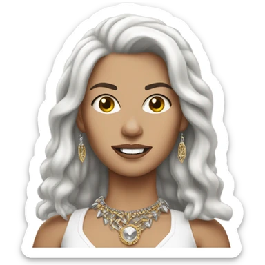 I am a whitr girl Use my image i am Deborah as a Queen of rock with jewelry sticker