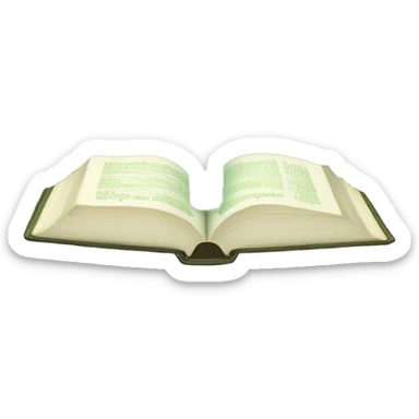 Open Light Sage green holy Bible with a light coloured gardens coming from the sides of the Bible  sticker