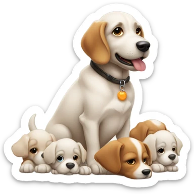 A dog teaching puppies  sticker