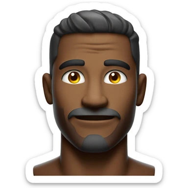 Chiseled face, neon glow, confident smirk. sticker