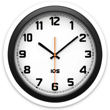 wall clock showing 8 am sticker