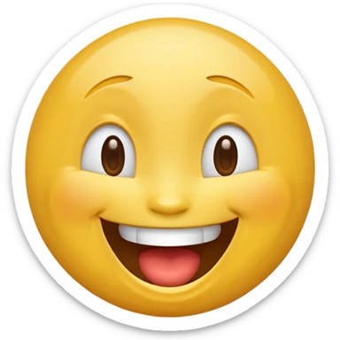 laughing face emoji, joyful expression sticker