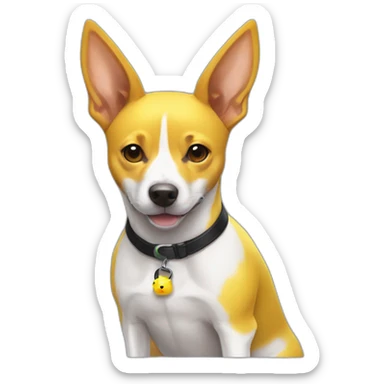 Tricolor Basenji dressed like pikachu sticker
