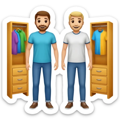 dos amigos hombres que comparten alquiler  sticker