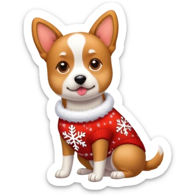 Dog wearing a Christmas sweater  sticker