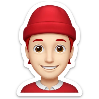 red hat and red dress man sticker
