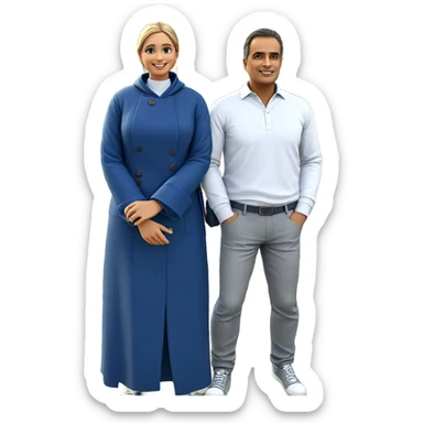 smiling couple in the park sticker