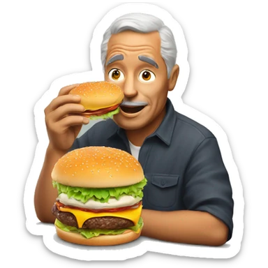My father eating Burger’s  sticker