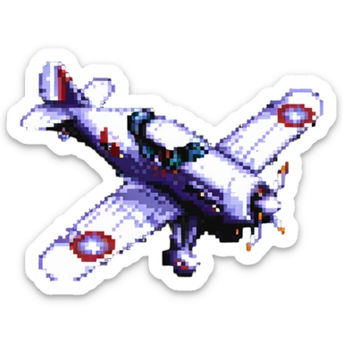 vintage biplane war aircraft sticker