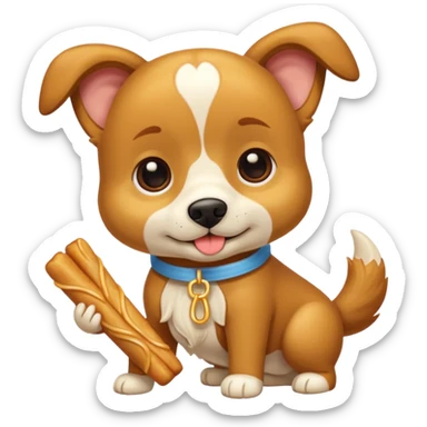 Un perrito viendo con hambre un churro sticker
