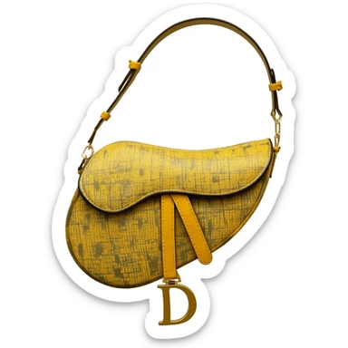 yellow dior printed saddle bag sticker