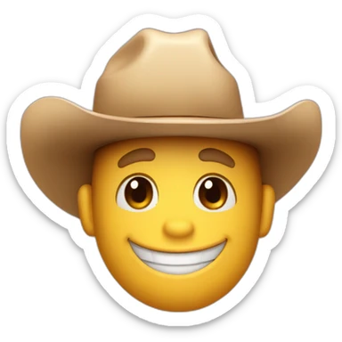 emoji whit cow boy hat and thumb up close up picture sticker