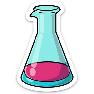 Chemistry beaker with periodic table elements sticker