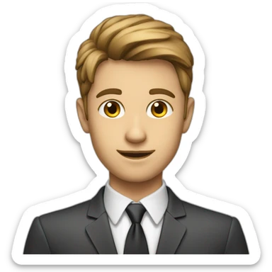 young Studio Manager working in ad agency with a good hai sticker