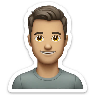 guy with a finger up to his jaw line make a very sharpe jaw line sticker