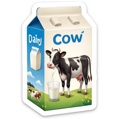 milk box with a cow on it sticker
