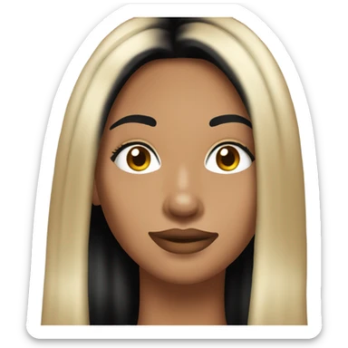 Tanned woman with long black hair dressed in 2000s Y2K hair, makeup, and attire sticker