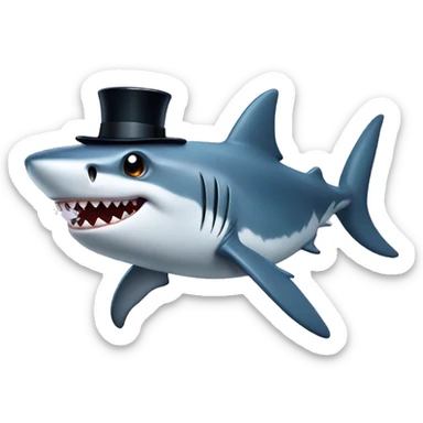 Shark with a top hat sticker