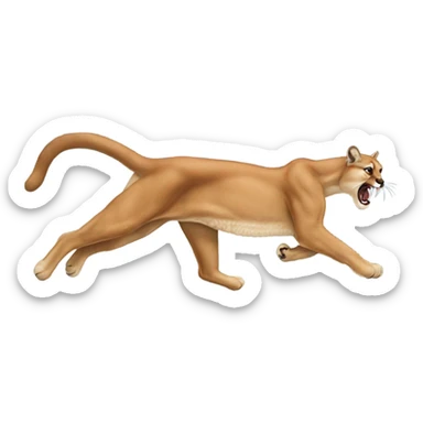 Cougar chasing prey sticker