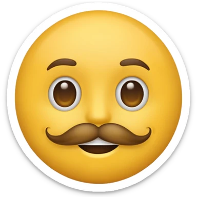 Yellow emoji with a mustache  sticker