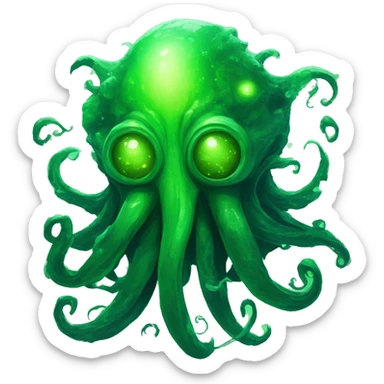 fantasy cosmic nebula overgrown technology cyber green dark gloomy future stars cthulu sticker