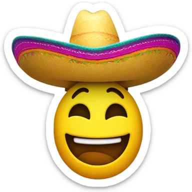 Smiley face with a Mexican sombrero sticker