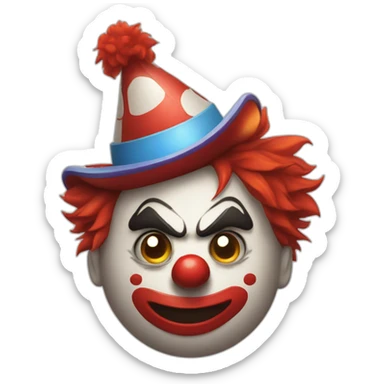 a angry clown with a circo in back of him sticker