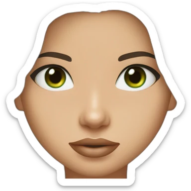 adriana lima green eyes, brown hair, blue shirt sticker