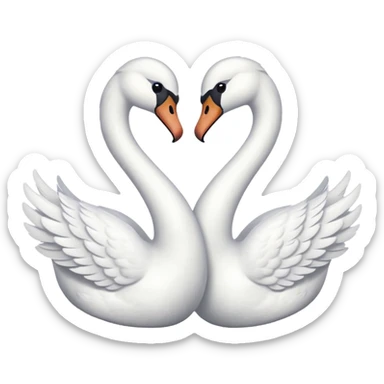 two swans forming a heart with their necks, love theme sticker