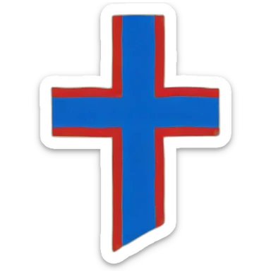 flag emoji with a blue Scandinavian cross with a red outline on a yellow background Ingermanland sticker