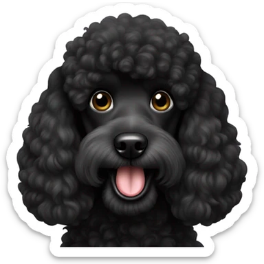 black poodle with stinky mouth sticker
