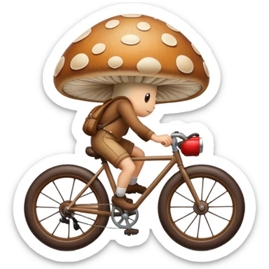 mushroom cycling sticker