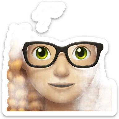 Ginger girl with green eyes and glasses sticker
