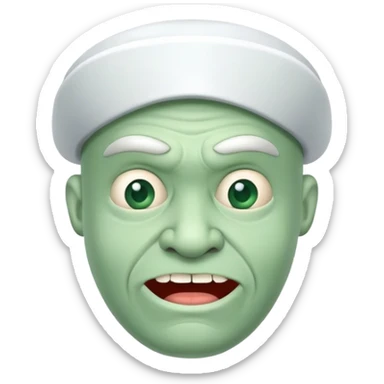 Ugly skibidi toilet man in toilet head funny green  sticker