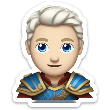 British white male with blue eyes wearing a Mongolian warrior outfit sticker