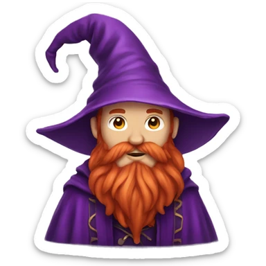 redbearded wizard purple clothes sticker
