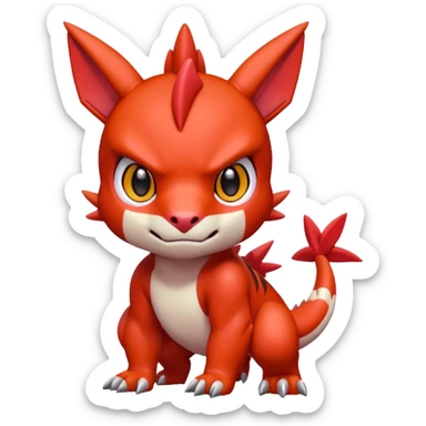 Cute Baby Digimon-Guilmon-Tyrunt-hybrid (full body) sticker