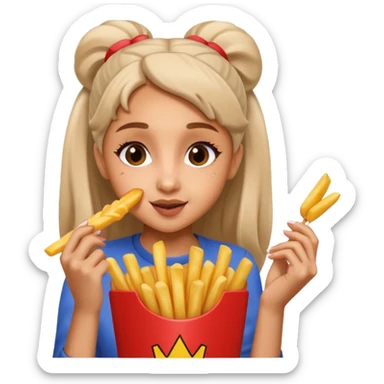 ariana grande munching fries sticker
